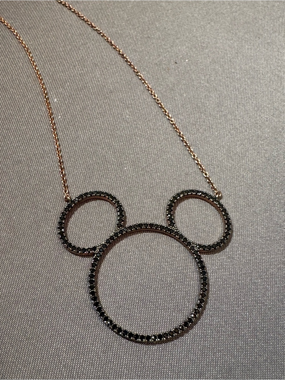 Delicate Disney Parks CRISLU rose gold over Sterling Crystal Pendant Necklace
